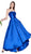 Cinderella Divine - 5277 Strapless Mikado High Low Hem Gown Prom Dresses 2 / Royal
