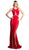 Cinderella Divine - 62806 Peaked Illusion Paneled Cutout Long Gown Special Occasion Dress 2 / Red