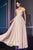 Cinderella Divine - 7258 Flowy Chiffon Lace Embellished A-Line Gown Bridesmaid Dresses XS / Champagne