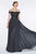 Cinderella Divine - 7258 Flowy Chiffon Lace Embellished A-Line Gown Bridesmaid Dresses XS / Charcoal