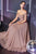 Cinderella Divine - 7258 Flowy Chiffon Lace Embellished A-Line Gown Bridesmaid Dresses XS / Mocha