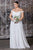 Cinderella Divine - 7258 Flowy Chiffon Lace Embellished A-Line Gown Bridesmaid Dresses XS / Off White