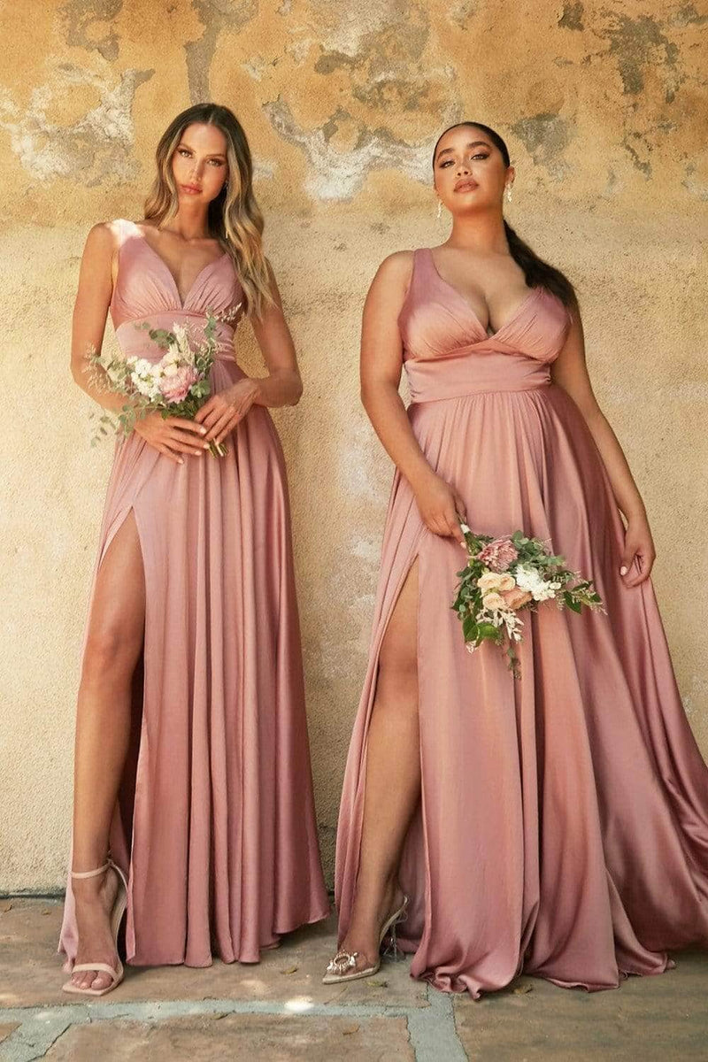 Satin Flowy A-line Dress by Cinderella Divine - 7469 (size 14-22) - Special Occasion/Curves main image 0