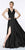 Cinderella Divine - 7469 Sleeveless V Neck Flowing Satin Gown Bridesmaid Dresses 2 / Black