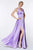 Cinderella Divine - 7469 Sleeveless V Neck Flowing Satin Gown Bridesmaid Dresses 2 / Lavender