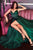 Cinderella Divine - 7472 Spaghetti Straps V Neck Wrap Satin Gown Bridesmaid Dresses 2 / Emerald