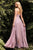 Cinderella Divine - 7472 Spaghetti Straps V Neck Wrap Satin Gown Bridesmaid Dresses