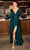 Cinderella Divine - 7475 Plunging V Neck High Slit Long dress Prom Dresses 2 / Emerald