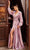 Cinderella Divine - 7475 Plunging V Neck High Slit Long dress Prom Dresses 2 / Mauve