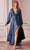 Cinderella Divine - 7475 Plunging V Neck High Slit Long dress Prom Dresses 2 / Navy