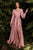 Cinderella Divine - 7475 Plunging V Neck High Slit Long dress Prom Dresses 2 / Rose Gold