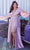 Cinderella Divine - 7475C Plunging V Neck High Slit Long Evening Dress Evening Dresses 16 / Mauve