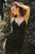 Cinderella Divine - 7479 Draped Bodice Open Back Evening Gown Bridesmaid Dresses 2 / Black