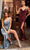 Cinderella Divine - 7479 Draped Bodice Open Back Evening Gown Bridesmaid Dresses 2 / Burgundy