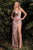 Cinderella Divine - 7479 Draped Bodice Open Back Evening Gown Bridesmaid Dresses 2 / Mauve