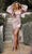 Cinderella Divine - 7482 Billowy Sleeve High Slit Gown In Pink