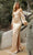 Cinderella Divine - 7482C Sweetheart Satin Sheath Dress In Neutral