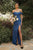 Cinderella Divine 7484 - Draped Corset Prom Dress Prom Dresses 2 / Soft Navy