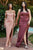 Cinderella Divine 7484C - High Slit Evening Gown Prom Dresses