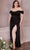 Cinderella Divine 7484C - High Slit Evening Gown Special Occasion Dress 18 / Black