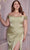 Cinderella Divine 7484C - High Slit Evening Gown Special Occasion Dress 18 / Sage