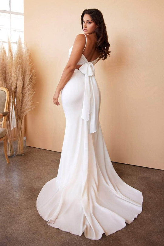 Cinderella Divine 7487W - Cowl Neck Charmeuse Wedding Dress
