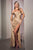 Cinderella Divine - 7488 Draped Off Shoulder Gown With Slit Prom Dresses