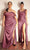 Cinderella Divine - 7488 Loose Off-shoulder Straight Across Neck Long Gown - 1 pc Sienna Rose In Size 14 Available CCSALE 16 / Mauve Rose