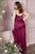 Cinderella Divine - 7489C Deep V-Neck Faux Wrap Dress Prom Dresses