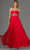 Cinderella Divine 7664 - Strapless Empire Chiffon Gown Special Occasion Dress 4 / Red