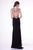 Cinderella Divine - 8786 Beaded Illusion Sheath Dress with Slit Evening Dresses