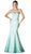 Cinderella Divine - 8792 Strapless Sweetheart Satin Trumpet Gown Special Occasion Dress 2 / Mint