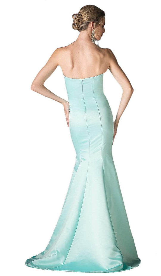 Cinderella Divine - 8792 Strapless Sweetheart Satin Trumpet Gown