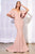 Cinderella Divine - A0079 Cold Off-Shoulder Flair Sleeves Mermaid Gown Evening Dresses 2 / Dusty Rose