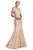 Cinderella Divine - A0401 Off Shoulder Lace Overlay Tulle Mermaid Gown Evening Dresses 2 / Champagne