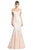 Cinderella Divine - A0401 Off Shoulder Lace Overlay Tulle Mermaid Gown Evening Dresses 2 / Ivory-Nude