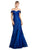 Cinderella Divine - A0401 Off Shoulder Lace Overlay Tulle Mermaid Gown Evening Dresses 2 / Royal