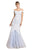 Cinderella Divine - A0401 Off Shoulder Lace Overlay Tulle Mermaid Gown Evening Dresses 2 / White-Peri