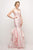Cinderella Divine - A5033 Strapless Jacquard Layered Mermaid Gown Special Occasion Dress 2 / Pink