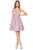 Cinderella Divine - AM391 Plunging V-neck Pleated A-line Dress Cocktail Dresses 2 / Rose