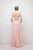 Cinderella Divine - B1601 Embellished Belt Lace A-Line Chiffon Dress Bridesmaid Dresses