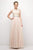 Cinderella Divine - B1601 Embellished Belt Lace A-Line Chiffon Dress Bridesmaid Dresses XS / Champagne