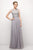 Cinderella Divine - B1601 Embellished Belt Lace A-Line Chiffon Dress Bridesmaid Dresses XS / Silver