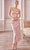 Cinderella Divine - BD103 Cowl Neck Satin Sheath Tea-Length Dress Cocktail Dresses XXS / Dusty Rose