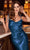Cinderella Divine - BD103 Cowl Neck Satin Sheath Tea-Length Dress Cocktail Dresses XXS / French Navy