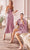 Cinderella Divine - BD103 Cowl Neck Slim Fit Satin Sheath Tea-Length Dress CCSALE