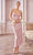 Cinderella Divine - BD103 Cowl Neck Slim Fit Satin Sheath Tea-Length Dress CCSALE XS / Dusty Rose
