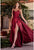 Cinderella Divine - BD104 Cowl Neck Satin A-Line Gown Prom Dresses XXS / Burgundy