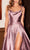 Cinderella Divine - BD104 Cowl Neck Satin A-Line Gown Prom Dresses XXS / Mauve
