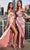 Cinderella Divine - BD109 Off-Shoulder Wrapped Bodice Evening Gown - 1 pc Mauve in Size S Available CCSALE S / Desert Rose